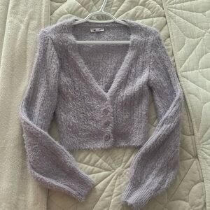 Purple Fuzzy Cardigan
